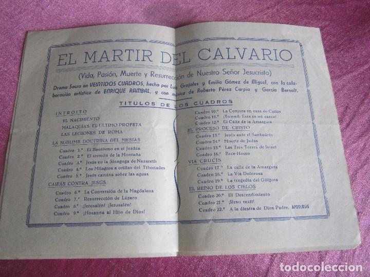 Carteles Espectáculos: EL MARTIR DEL CALVARIO COMPAÑIA RAMBAL PROGRAMA DE TEATRO DOBLE C16 - Foto 5 - 117046327