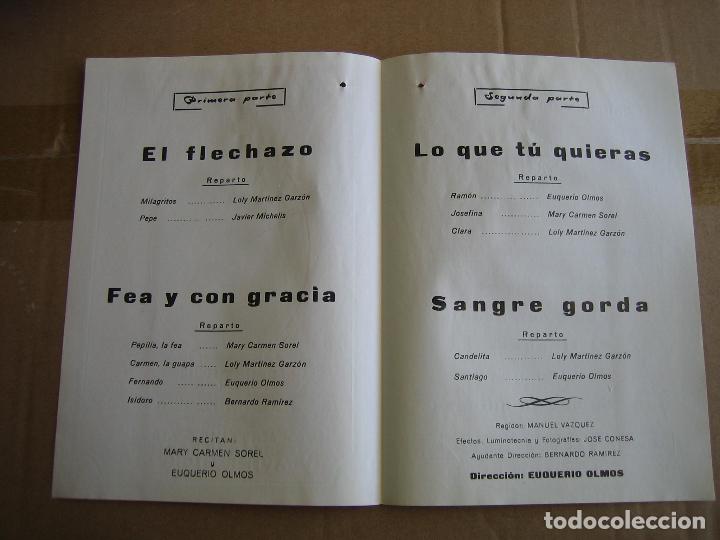 Carteles espect&aacute;culos: Programa de teatro breve. Teatro cinema Cabrera. Ecija 1980 - Foto 2