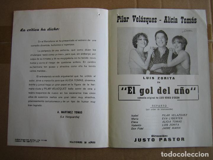 Carteles espect&aacute;culos: Antiguo programa teatro cinema Cabrera. Ecija 1978. El gol del a&ntilde;o. - Foto 2