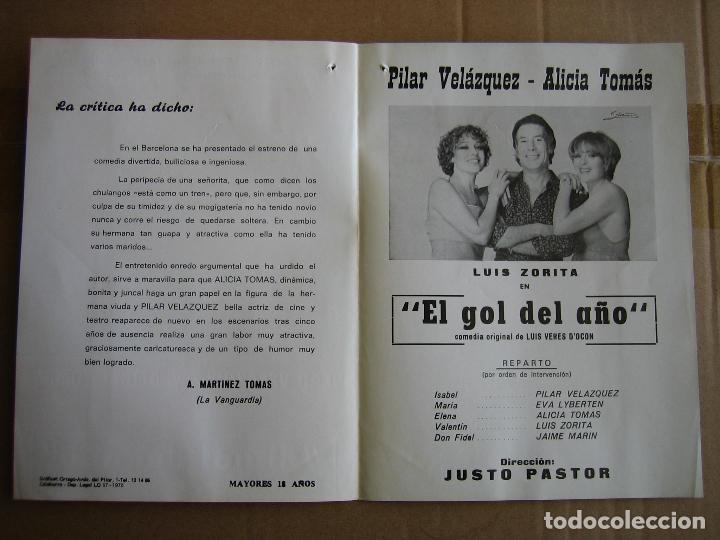 Carteles espect&aacute;culos: Antiguo programa teatro cinema Cabrera. Ecija 1978. El gol del a&ntilde;o - Foto 2