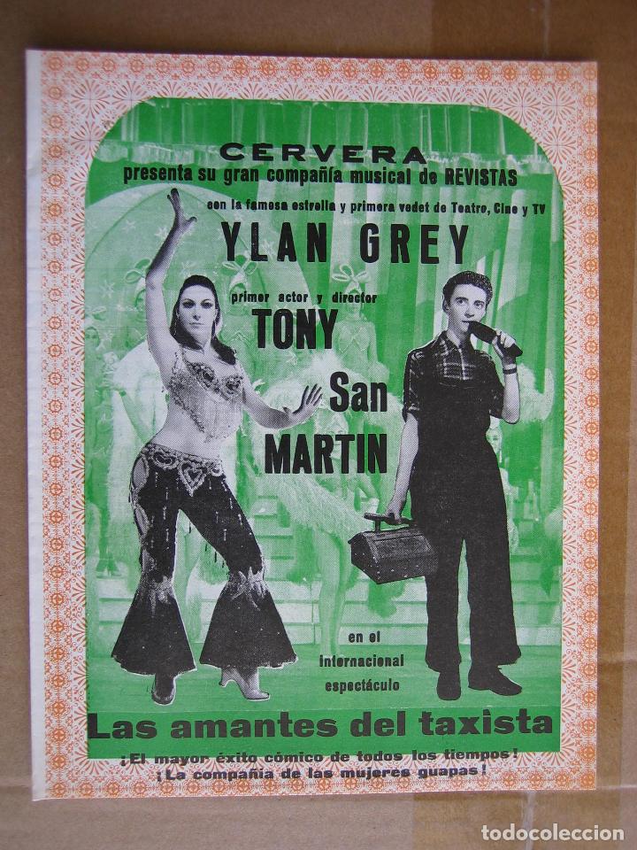 Carteles espect&aacute;culos: Antiguo programa teatro Cervera. Las amantes del taxista - Foto 1