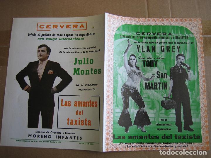Carteles espect&aacute;culos: Antiguo programa teatro Cervera. Las amantes del taxista - Foto 3