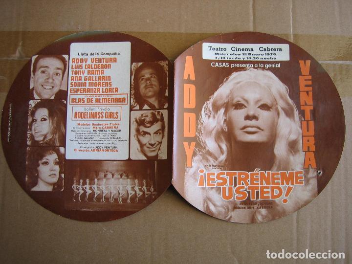 Carteles espect&aacute;culos: Antiguo programa teatro cinema Cabrera. Ecija 1976. Anda Ventura - Foto 3