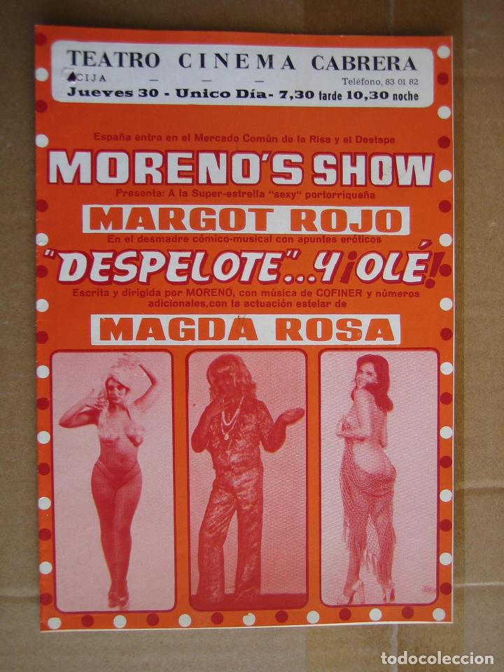 Carteles espect&aacute;culos: Antiguo programa teatro cinema Cabrera. Ecija 197 . Morenos Show - Foto 1