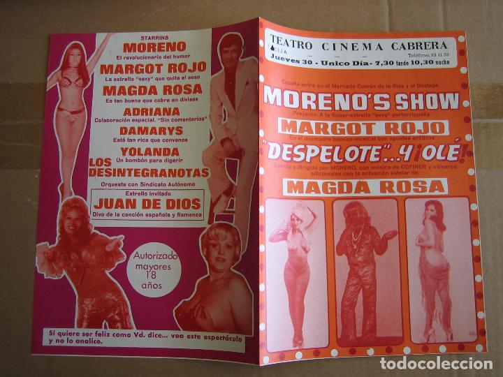 Carteles espect&aacute;culos: Antiguo programa teatro cinema Cabrera. Ecija 197 . Morenos Show - Foto 3