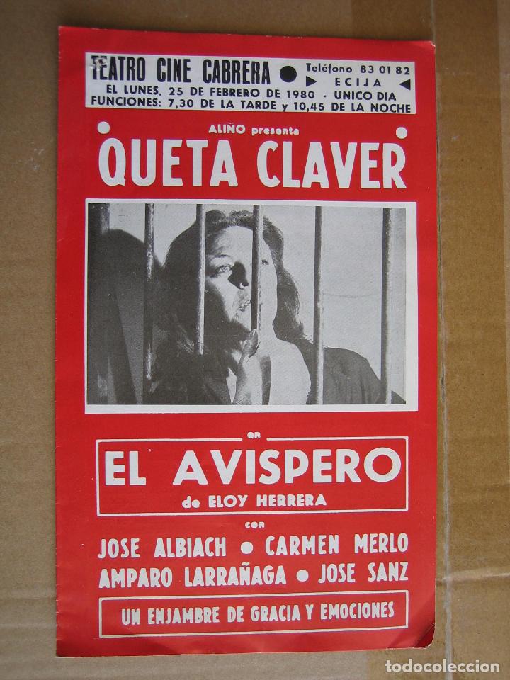 Carteles espect&aacute;culos: Antiguo programa teatro cinema Cabrera. Ecija 1980 - Foto 1
