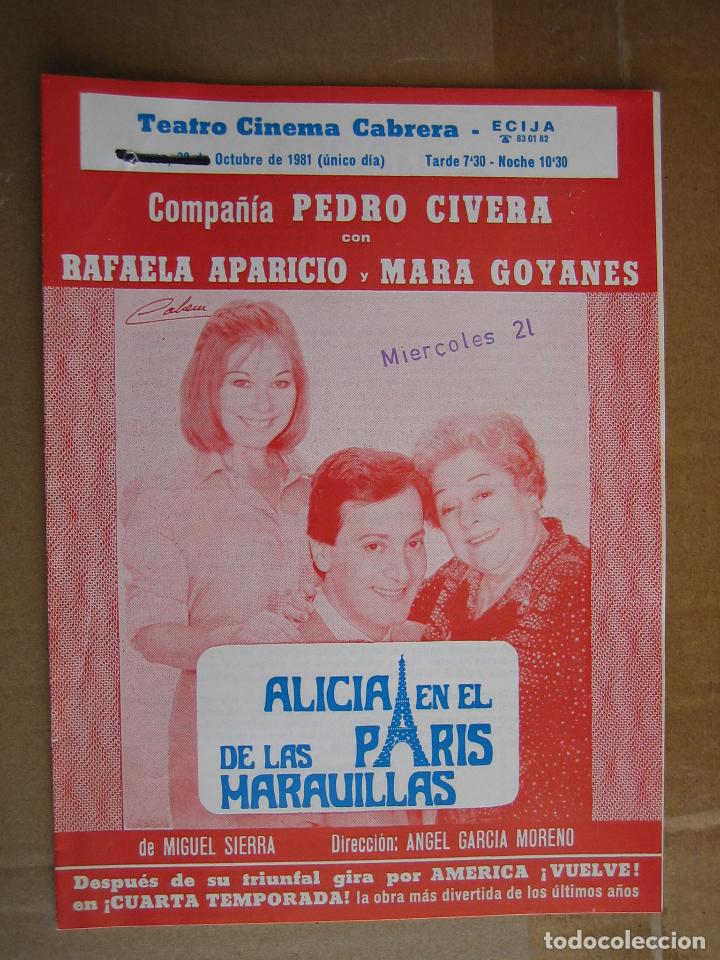 Carteles espect&aacute;culos: Antiguo programa teatro cinema Cabrera. Ecija 1981 - Foto 1