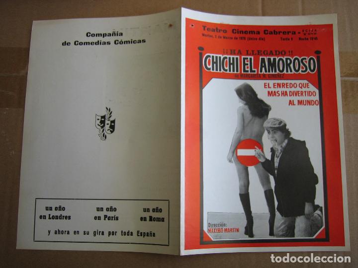 Carteles espect&aacute;culos: Antiguo programa teatro cinema Cabrera. Ecija 1976 - Foto 3