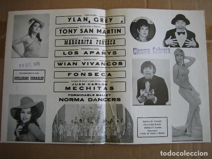 Carteles espect&aacute;culos: Antiguo programa teatro cinema Cabrera. Ecija - Foto 2