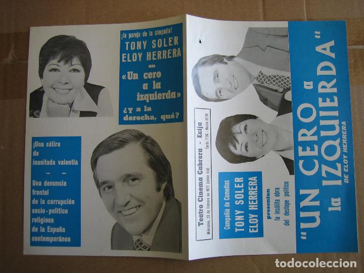 Carteles espect&aacute;culos: Antiguo programa teatro cinema Cabrera. Ecija - Foto 3