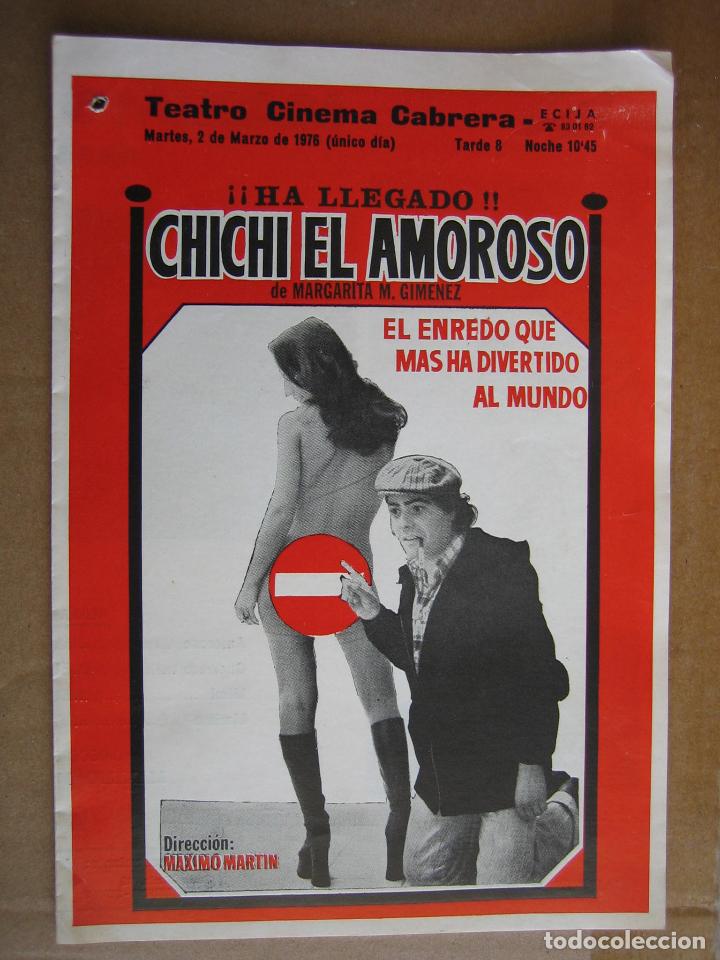 Carteles espect&aacute;culos: Antiguo programa teatro cinema Cabrera. Ecija - Foto 1