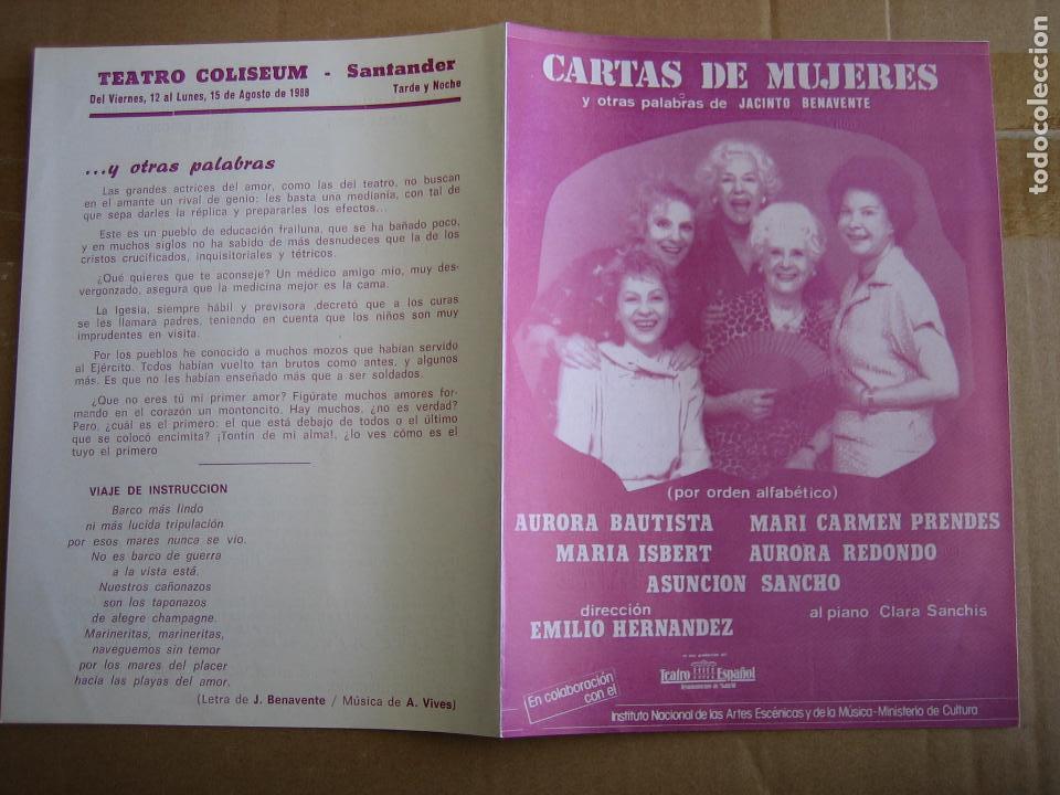 Carteles espect&aacute;culos: Antiguo programa teatro Coliseum. Santander - Foto 3