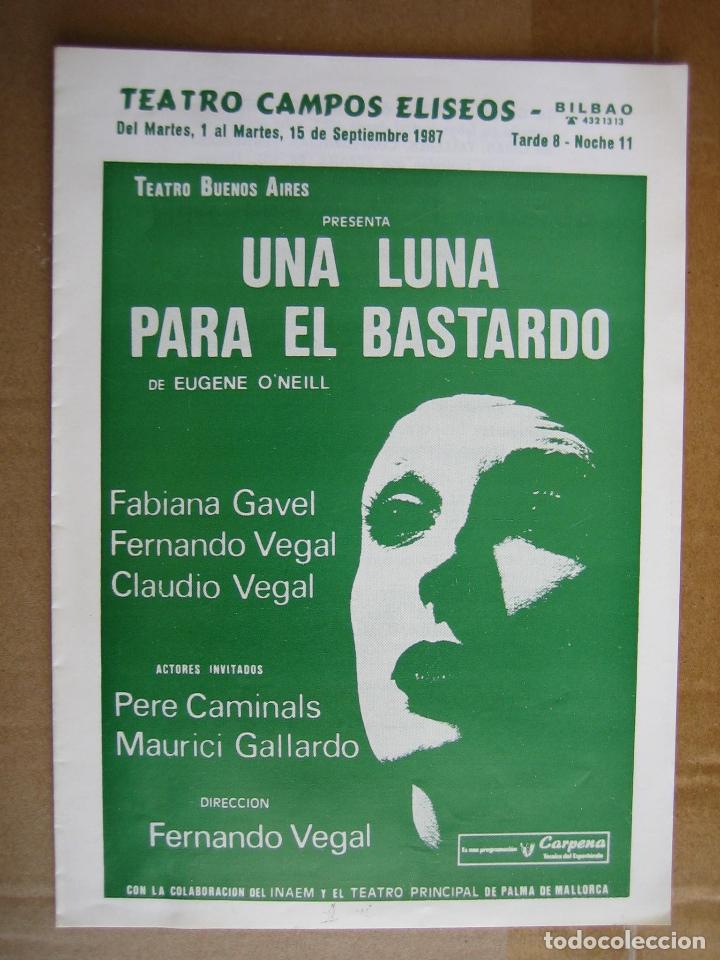 Carteles espect&aacute;culos: Antiguo programa teatro Campos El&iacute;seos. Bilbao 1987 - Foto 1