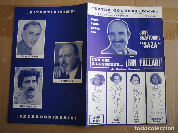 Carteles espect&aacute;culos: Antiguo programa Teatro Gongora. C&oacute;rdoba 1978 - Foto 2
