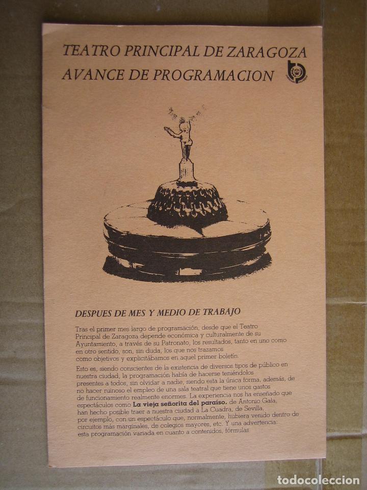 Carteles espect&aacute;culos: Antiguo programa Teatro Principal de Zaragoza - Foto 1