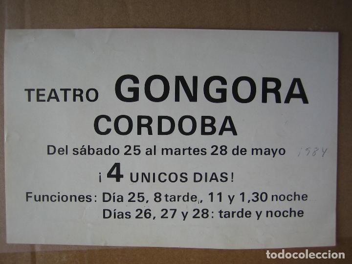 Carteles espect&aacute;culos: Antiguo programa Teatro Gongora. C&oacute;rdoba - Foto 2