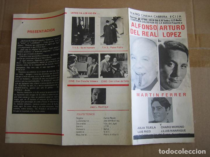 Carteles espect&aacute;culos: Antiguo programa teatro cinema Cabrera. Ecija - Foto 3