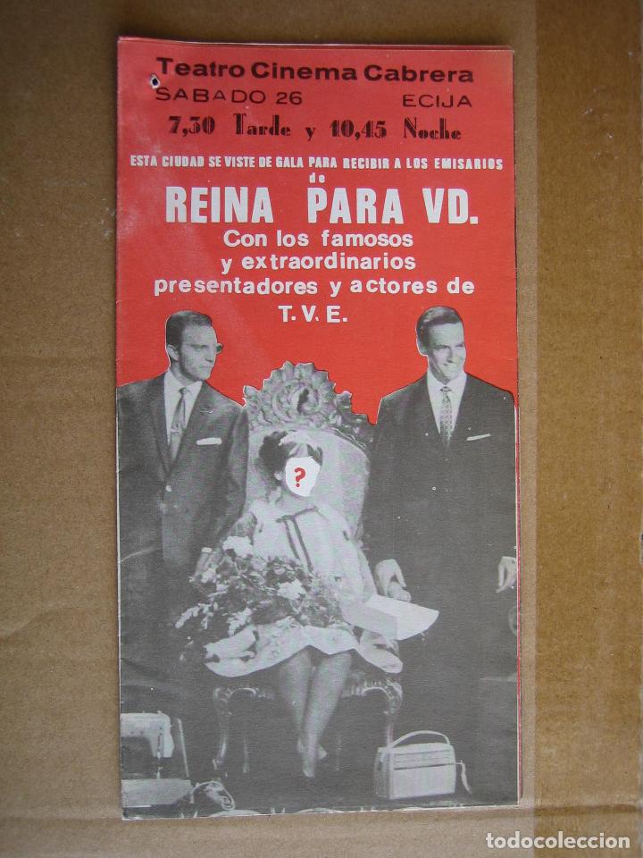 Carteles espect&aacute;culos: Antiguo programa Teatro cinema Cabrera. Ecija - Foto 1