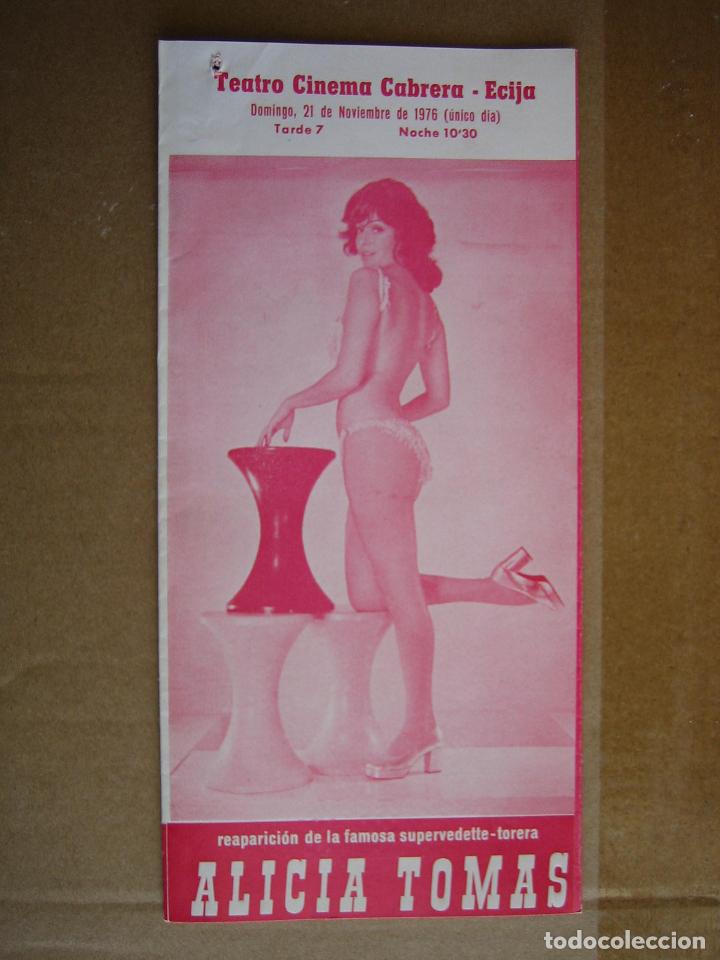 Carteles espect&aacute;culos: Antiguo programa Teatro cinema Cabrera. Ecija 1976 - Foto 1