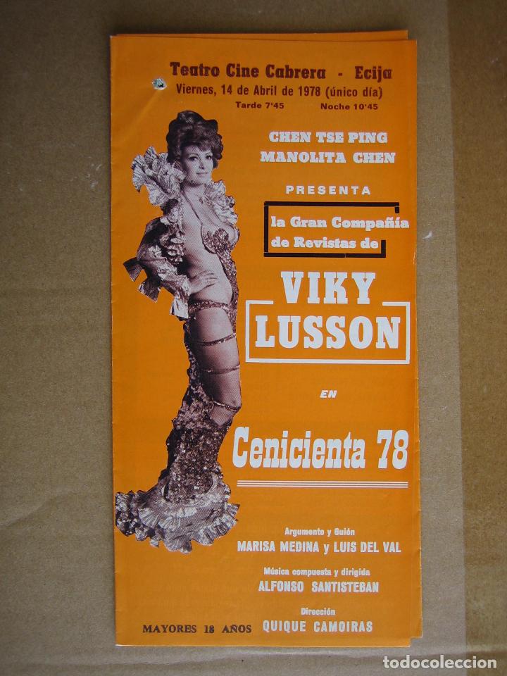 Carteles espect&aacute;culos: Antiguo programa Teatro cinema Cabrera. Ecija 1978 - Foto 1