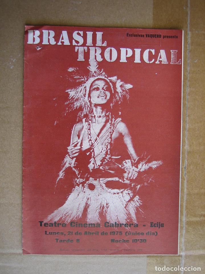 Carteles espect&aacute;culos: Antiguo programa Teatro cinema Cabrera. Ecija 1975 - Foto 1