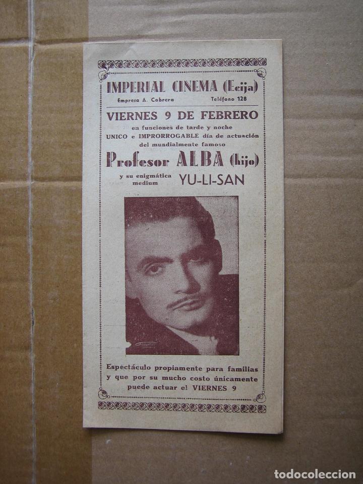 Carteles espect&aacute;culos: Antiguo programa Imperial cinema. Empresa Cabrera. Ecija - Foto 2