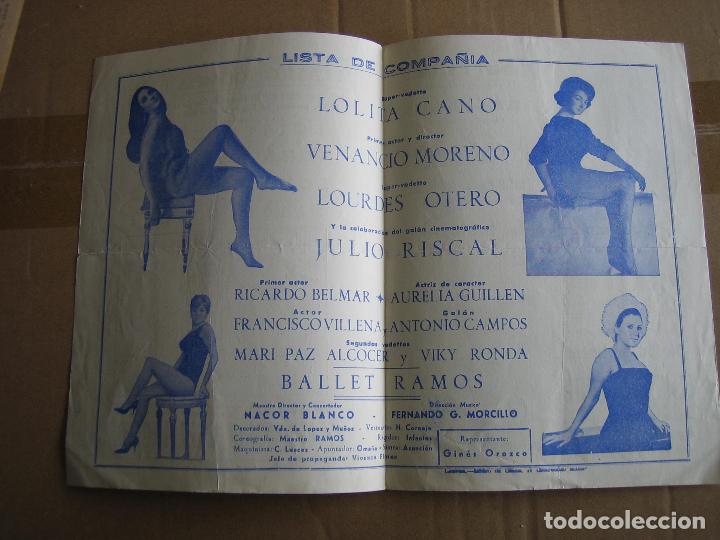 Carteles espect&aacute;culos: Antiguo programa teatro Olimpia. Compa&ntilde;&iacute;a de revistas Belmonte - Foto 2