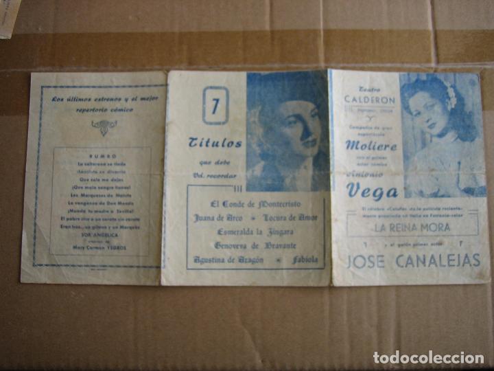 Carteles espect&aacute;culos: Antiguo programa teatro Calder&oacute;n. Compa&ntilde;&iacute;a Moliere. Antonio Vega - Foto 2