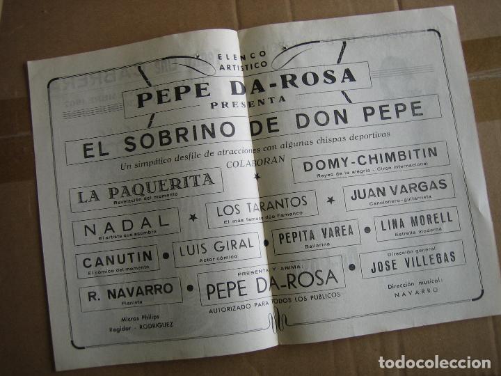 Carteles espect&aacute;culos: Antiguo programa teatro cine Cabrera. Ecija 1967 - Foto 2