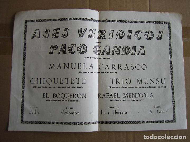 Carteles espect&aacute;culos: Antiguo programa teatro cine Cabrera. Ecija 1978. Paco Gand&iacute;a - Foto 2