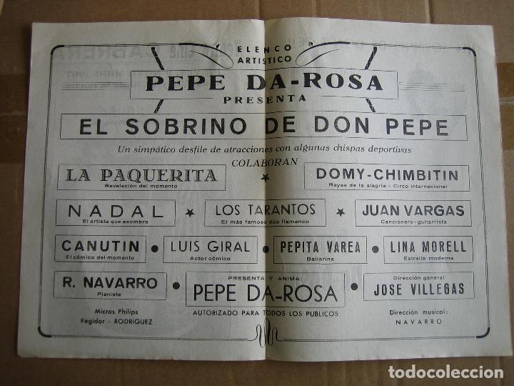 Carteles espect&aacute;culos: Antiguo programa teatro cine Cabrera. Ecija 1967. Pepe Da-Rosa - Foto 2