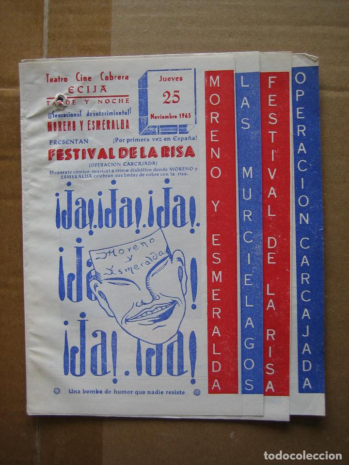 Carteles espect&aacute;culos: Antiguo programa teatro cinema Cabrera. Ecija 1965 - Foto 1