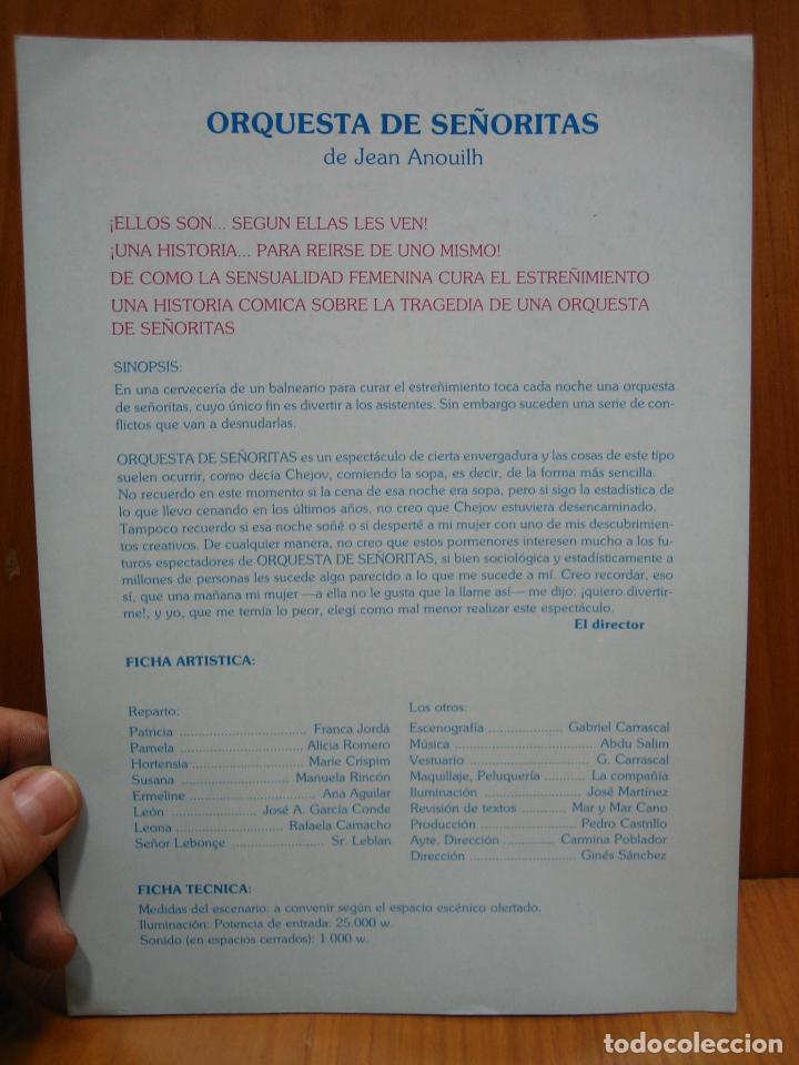 Carteles espect&aacute;culos: Programa de teatro. Orquesta de se&ntilde;oritas - Foto 2
