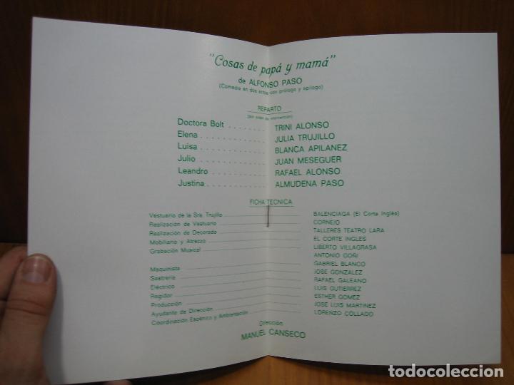 Carteles espect&aacute;culos: Programa de teatro. Teatro Lara. Papa y mama - Foto 2