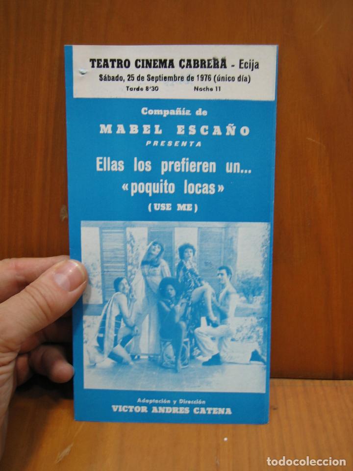 Carteles espect&aacute;culos: Programa de teatro. Teatro cinema Cabrera. Ecija 1976. - Foto 1