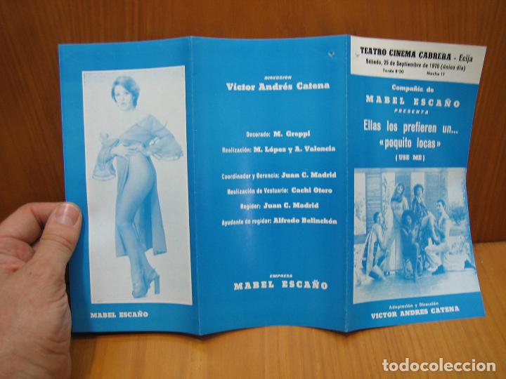 Carteles espect&aacute;culos: Programa de teatro. Teatro cinema Cabrera. Ecija 1976. - Foto 2