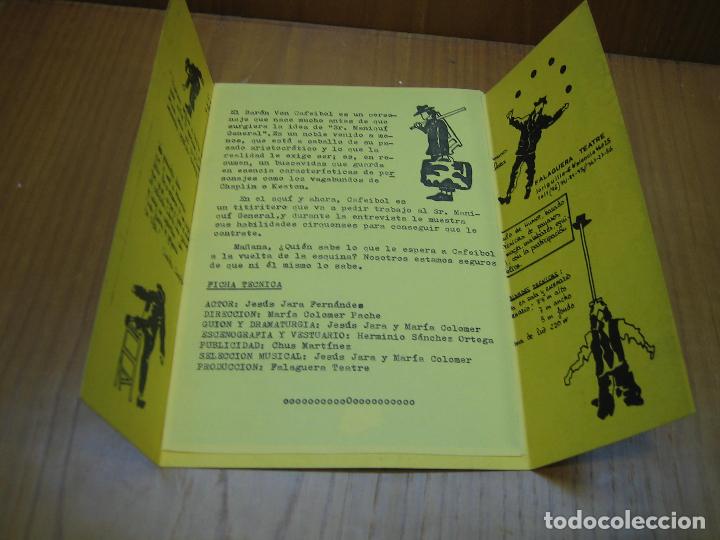 Carteles espect&aacute;culos: Programa de teatro. Falaguera teatro. Sr Maniqu&iacute; General - Foto 2