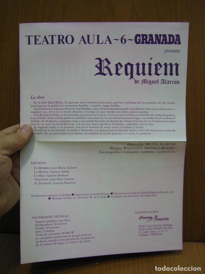 Carteles espect&aacute;culos: Programa de teatro. Teatro aula-6. Granada . Re quien - Foto 2