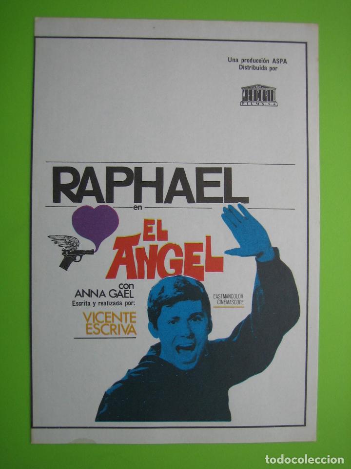 Carteles espect&aacute;culos: Programa de cine. Raphael El Angel. - Foto 1