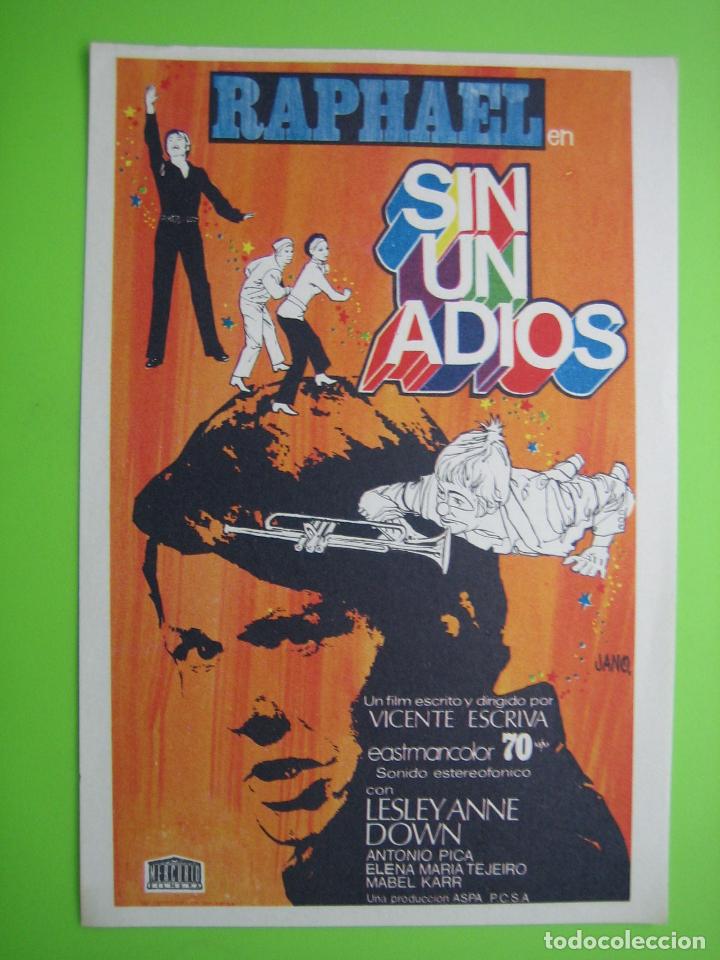 Carteles espect&aacute;culos: Programa de cine. Sin un adi&oacute;s. Raphael - Foto 1