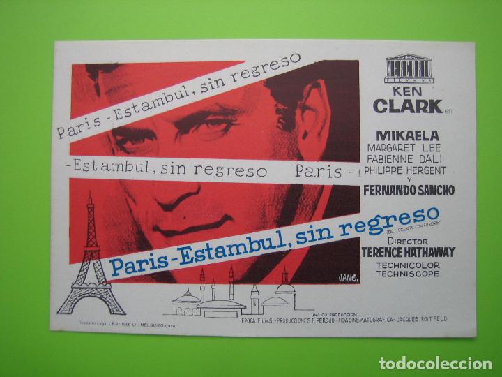Carteles espect&aacute;culos: Programa de cine. Paris-Estambul sin regreso - Foto 1