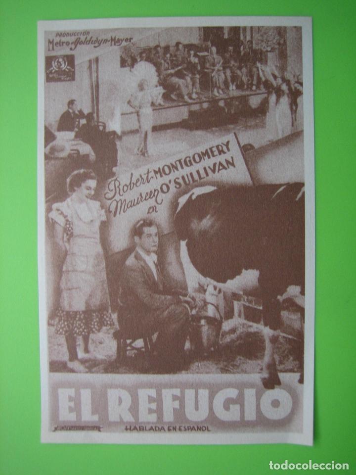 Carteles espect&aacute;culos: Antiguo Programa de cine. El refugio. Robert Mongomery y Maureen OSullivan. Metro G. M - Foto 1