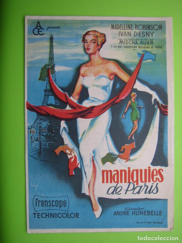 Carteles espect&aacute;culos: 1 Programa de cine. Maniqu&iacute;es de Par&iacute;s. Cine Olimpia - Foto 1