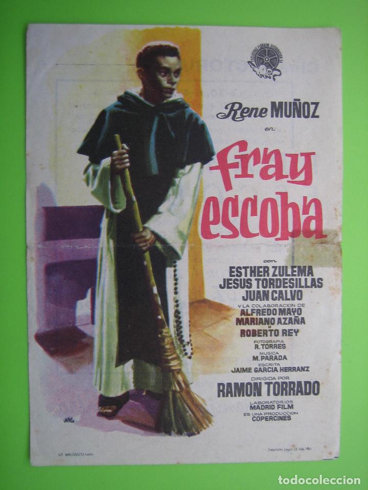 Carteles espect&aacute;culos: 1 Programa de cine. Fray escoba. Cine Victoria - Foto 1