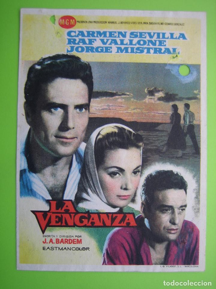 Carteles espect&aacute;culos: 1 Programa de cine. La venganza. Carmen Sevilla. M C M - Foto 1