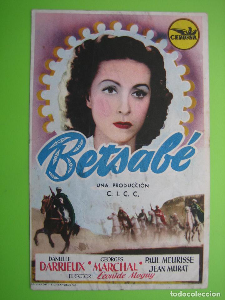 Carteles espect&aacute;culos: 1 Programa de cine. Betsabe. - Foto 1