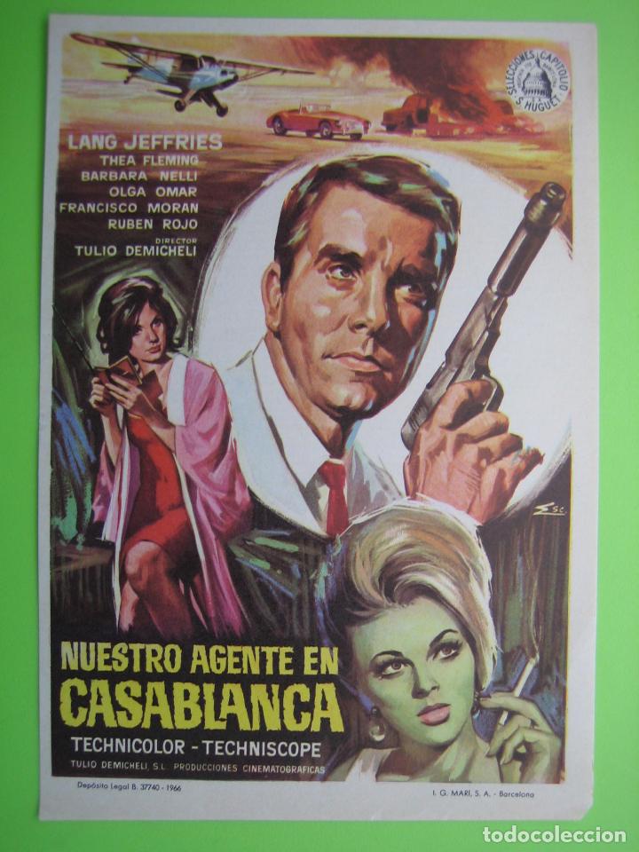 Carteles espect&aacute;culos: 2 Programa de pel&iacute;cula de cine. Nuestro agente en Casablanca - Foto 1