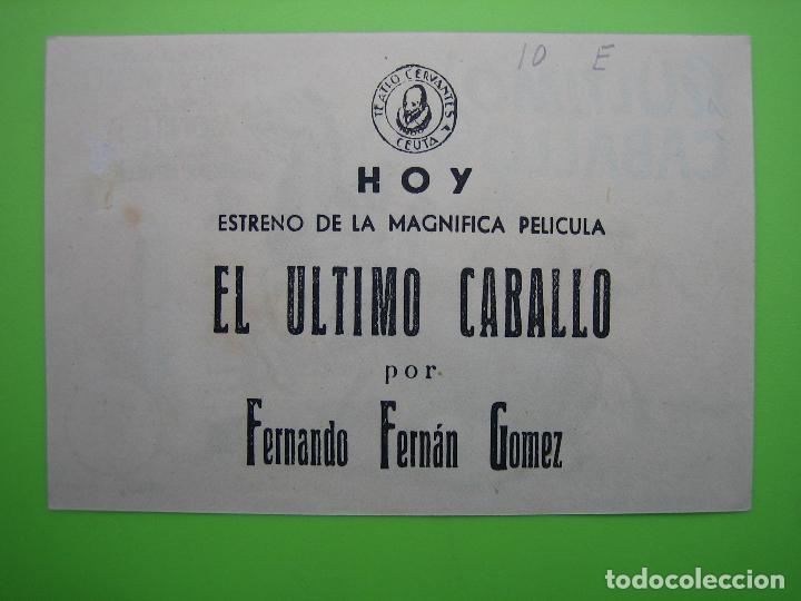Carteles espect&aacute;culos: 2 Programa de pel&iacute;cula de cine. El &uacute;ltimo caballo - Foto 2