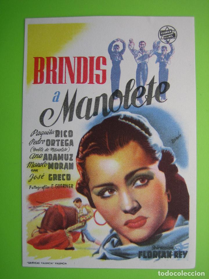 Carteles espect&aacute;culos: 2 Programa de pel&iacute;cula de cine. Brindis a Manolete - Foto 1