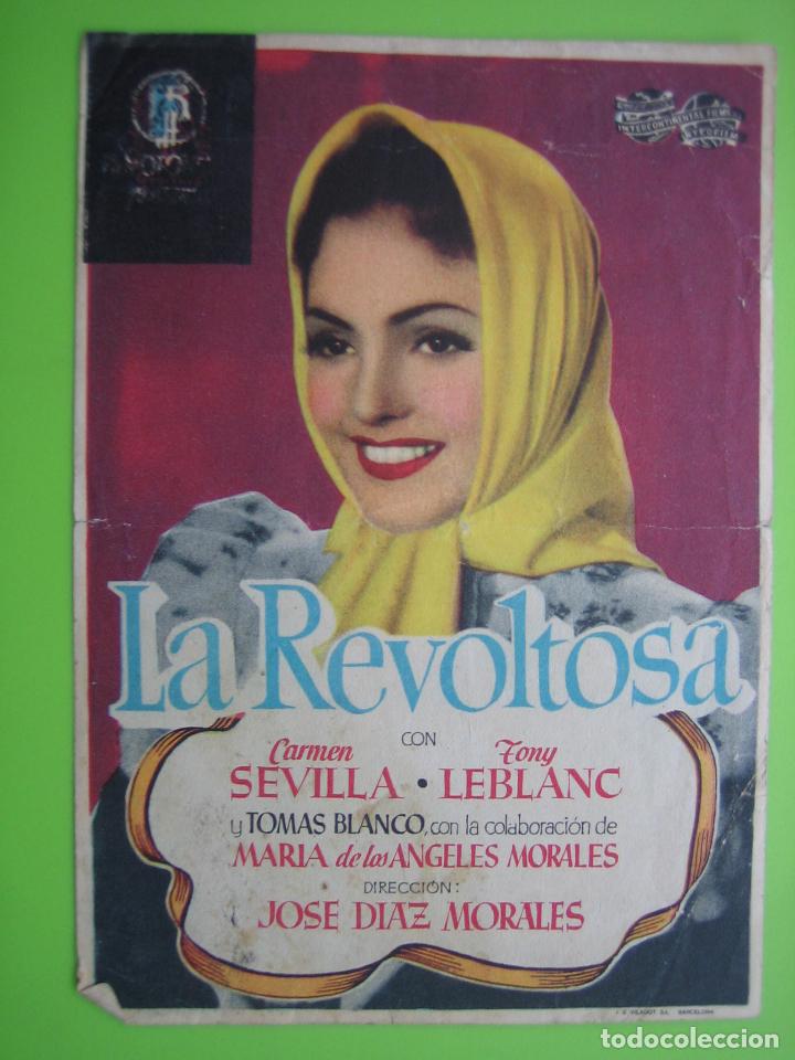 Carteles espect&aacute;culos: 3 Programa de pel&iacute;cula de cine. La reboltosa . Carmen Sevilla - Foto 1